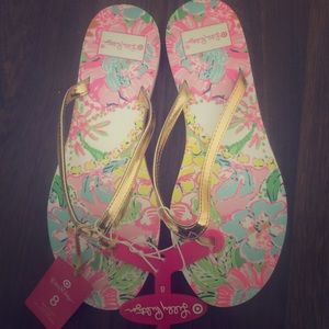 Lilly Pulitzer Nosie posey flip flop sandals nwt