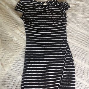 Striped geometric cut dress!