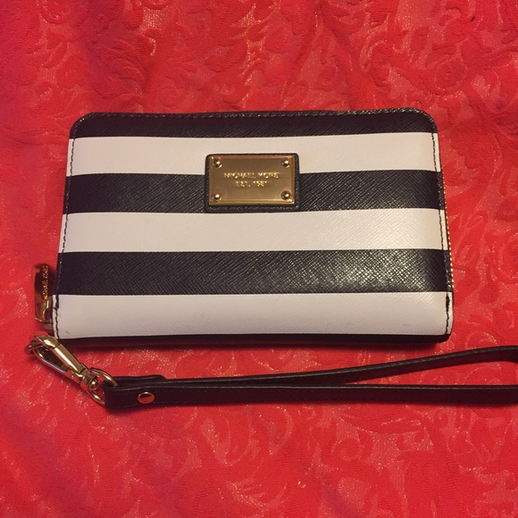Striped Michael Kors wristlet