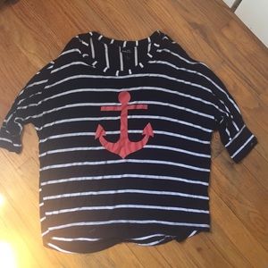 ❌SOLD❌BUY 1 GET 2 FREE❗️Rue 21  blue striped top