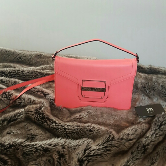 Milly Colby crossbody neon coral purse - Picture 1 of 4