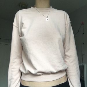 PASTEL PINK BRANDY MELVILLE CROPPED CREWNECK