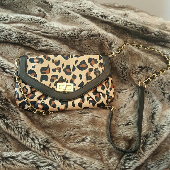 Aldo fake leather leopard print crossbody purse