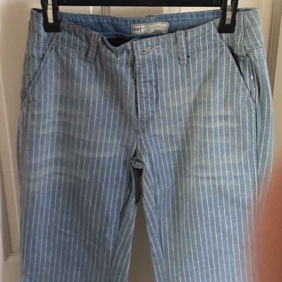 Free People pin stripe wide leg jeans