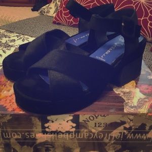 Jeffrey Campbell Ivar Black Velvet Heeled Sandals