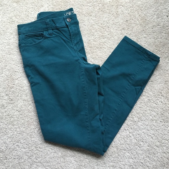 Loft green modern skinny jeans