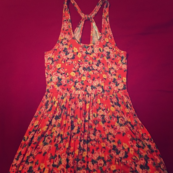 Kimchi Blue Floral Fit 'n Flare Dress w/ Open Back