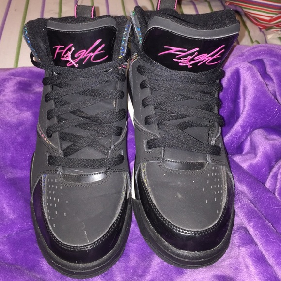 Black and Pink Jordan's