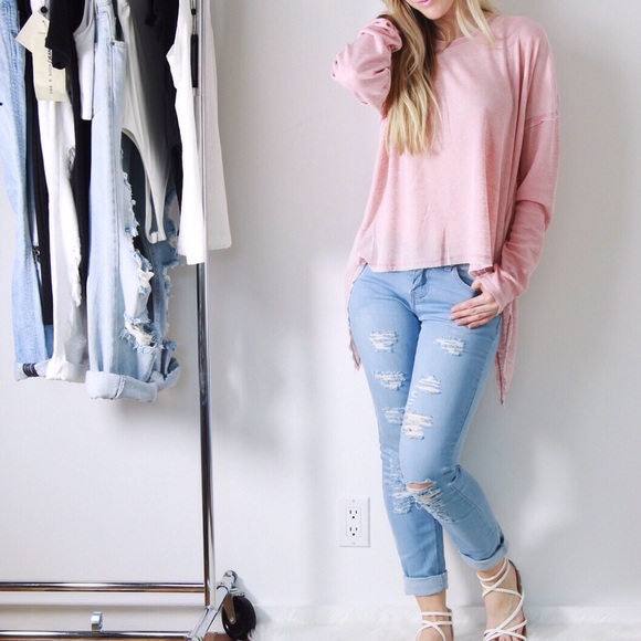 SOLD OUT Pink Split Back Top - Picture 2 of 4