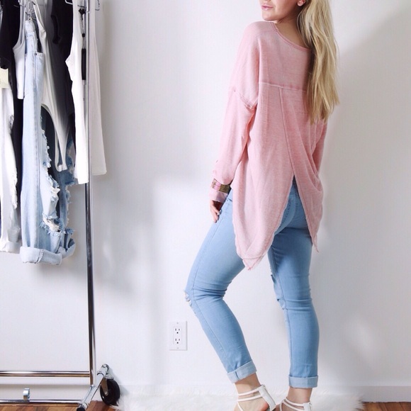 SOLD OUT Pink Split Back Top - Picture 3 of 4