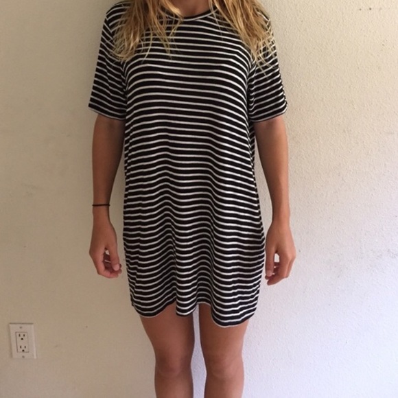 Brandy Melville stripped dress b&w