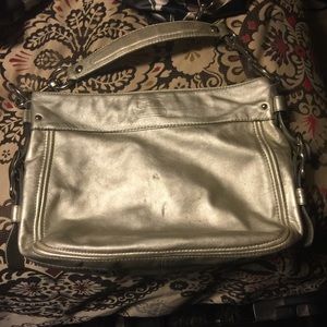 Silver leather purse