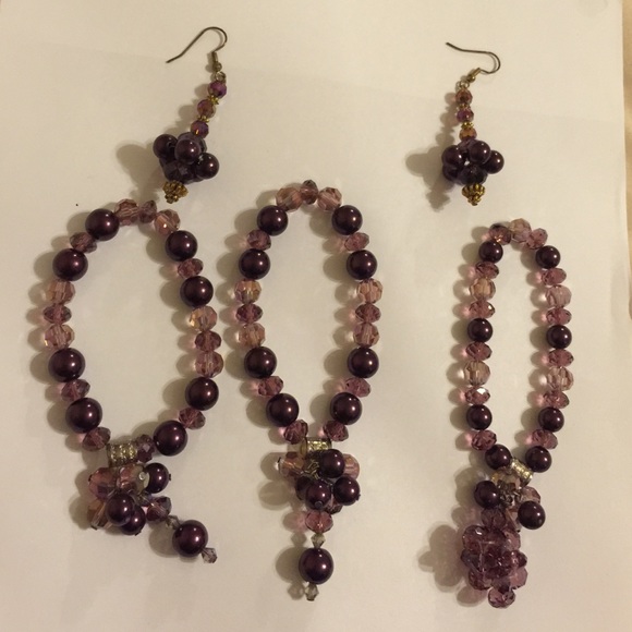 3 bracelets with matching earrings