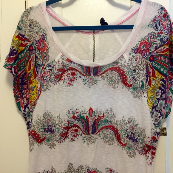 Free People Paisley Knit Top S/P L