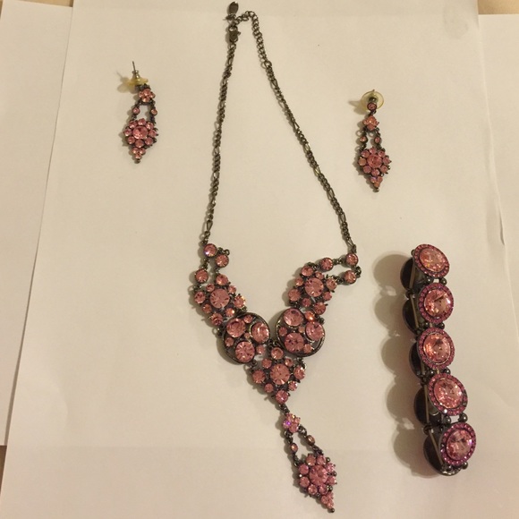 Necklace with matching earrings and bracelet