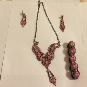 Necklace with matching earrings and bracelet