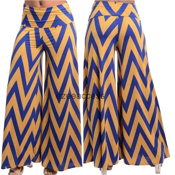 Palazzo pants high waist pastel wide leg fold over - Picture 3 of 3