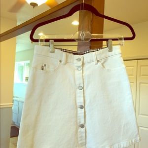 White Burberry Denim Skirt
