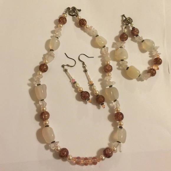 Necklace with bracelet and earrings