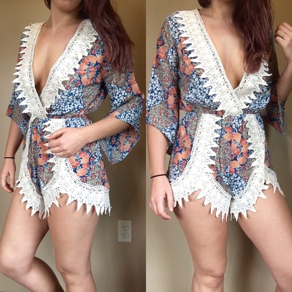April Spirit Other - SOLD OUT|| Lace detail beach romper