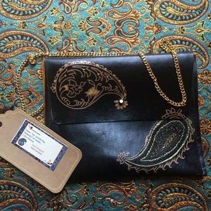 Handstitched leather bag