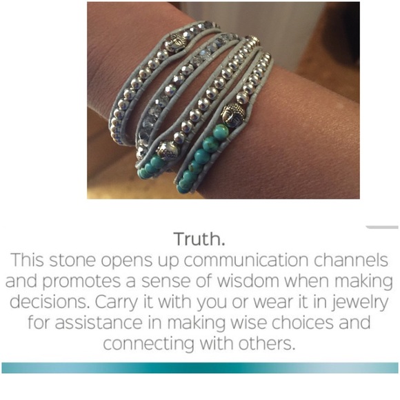 Turquoise silver crystal Buddha wrap bracelet