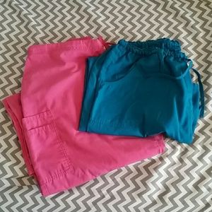 Pink and Teal Scrub Pants