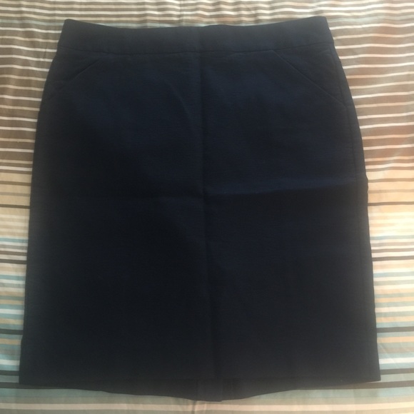 Navy J Crew pencil skirt