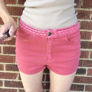 Dusty Pink Shorts with Braided Belt