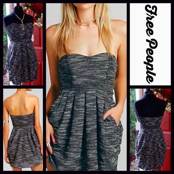 ❤️FREE PEOPLE Black White Mini Dress Cocktail - Picture 5 of 6