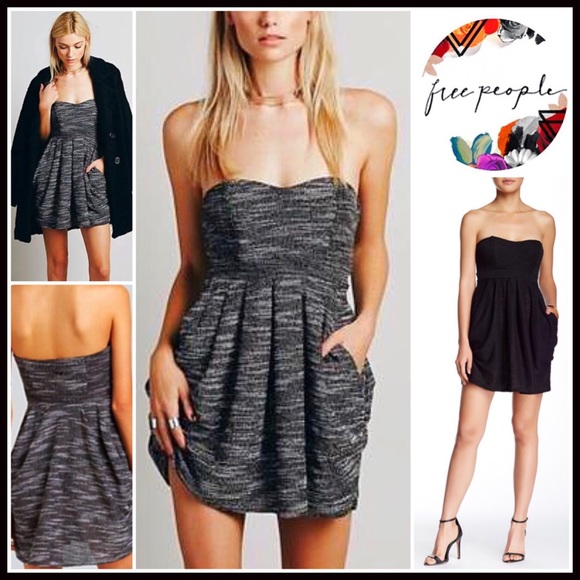 ❤️FREE PEOPLE Black White Mini Dress Cocktail - Picture 3 of 6