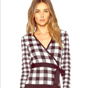 DvF Gingham Wrap Sweater