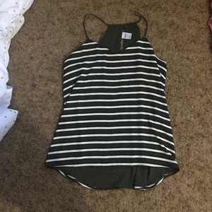 Green and white tank