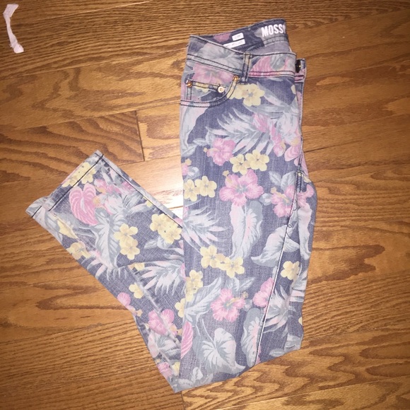 Floral skinny jeans