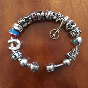 Charm bracelet with assorted charms