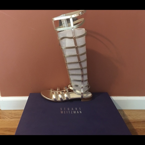 Stuart Weitzman gladiator sandals.
