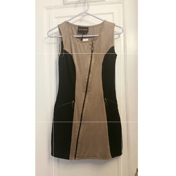 Suede zipper dress