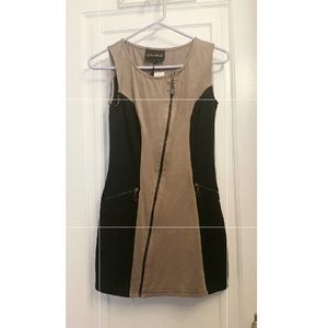 Suede zipper dress