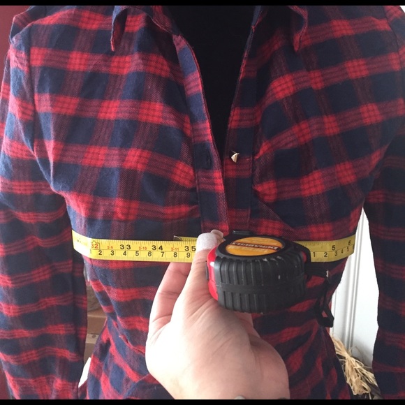 Super Cute Red & Navy Plaid Dress - Picture 3 of 4