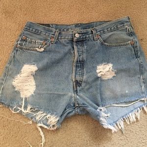 Levi cut up shorts