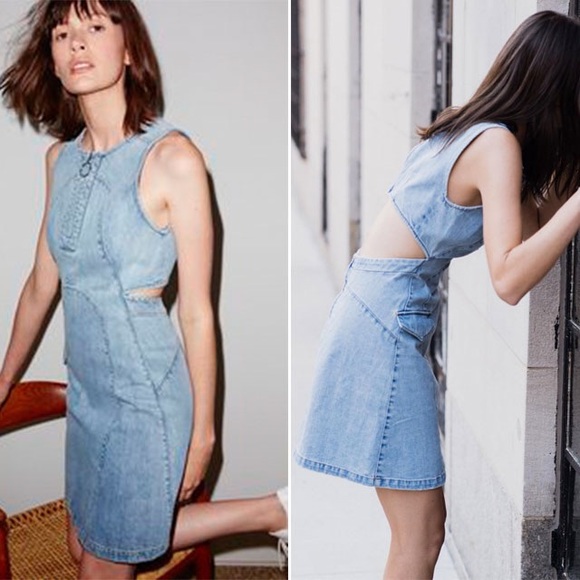 Denim Dress w/ Cut-Out Back