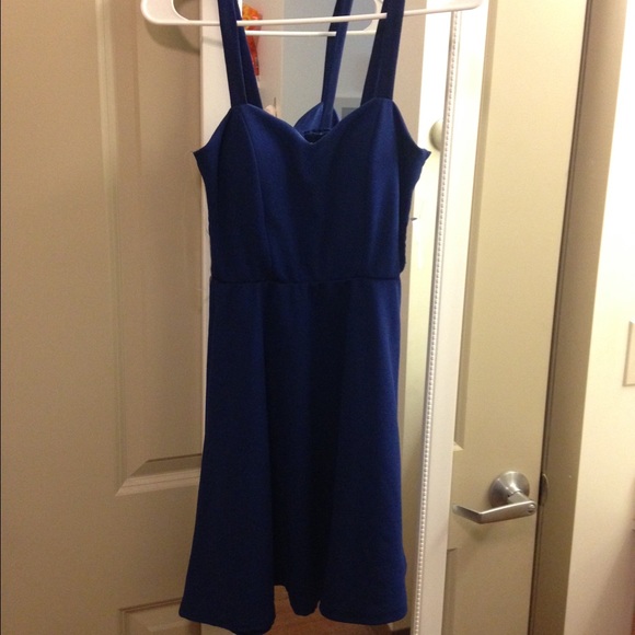 Blue fit & flare dress