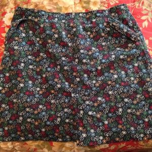 Talbots Bicycle Print Rainbow Skirt