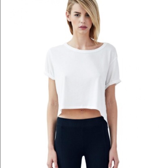 Groceries apparel white crop