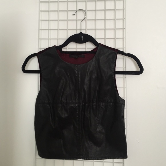 ‼️SALE ‼️Leather and Velvet Crop Top