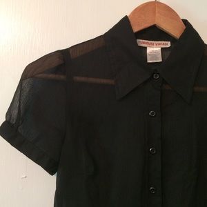 Vintage 90's sheer chiffon button down