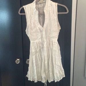 White linen top with waist tie