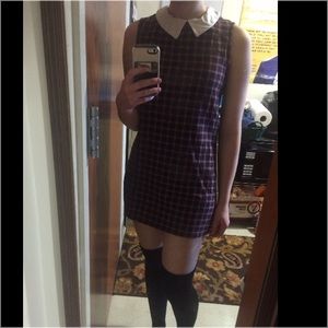 Plaid Collared Mini Dress