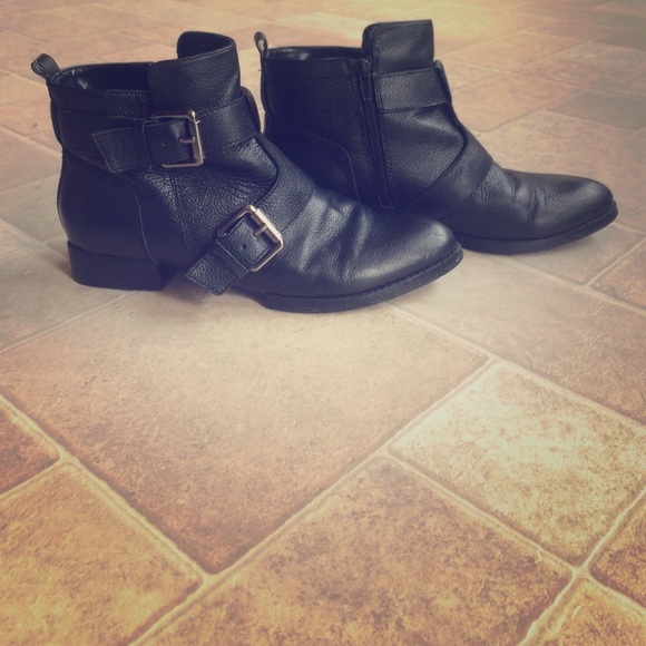 Black Leather Ankle Boots by Kelsi Dagger. Size 8.