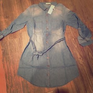 Denim button up shirt dress